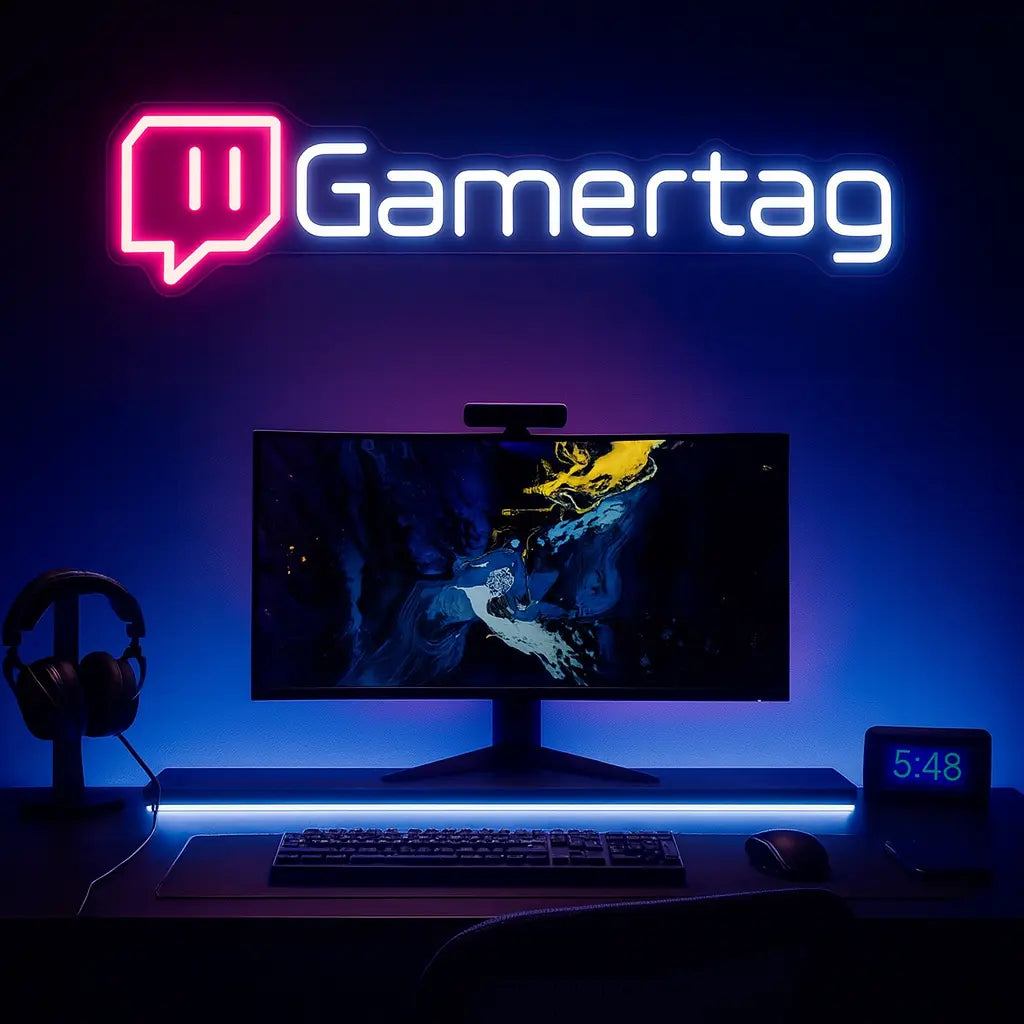 gamertag neon sign custom username sign for gaming