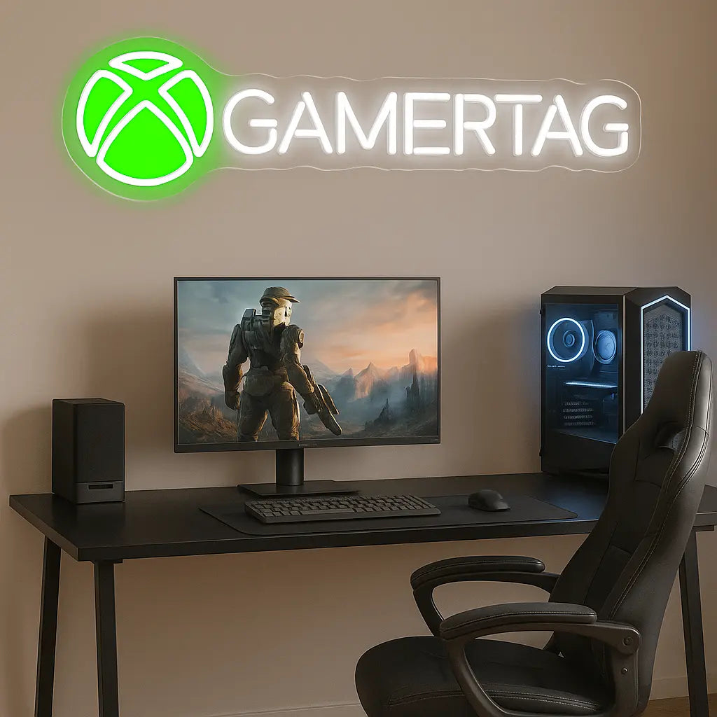 gamertag neon sign custom username sign for gaming