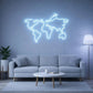 LED NEON WORLD MAP SIGN | MINIMALIST TRAVEL WALL DECOR Nightglow Studio