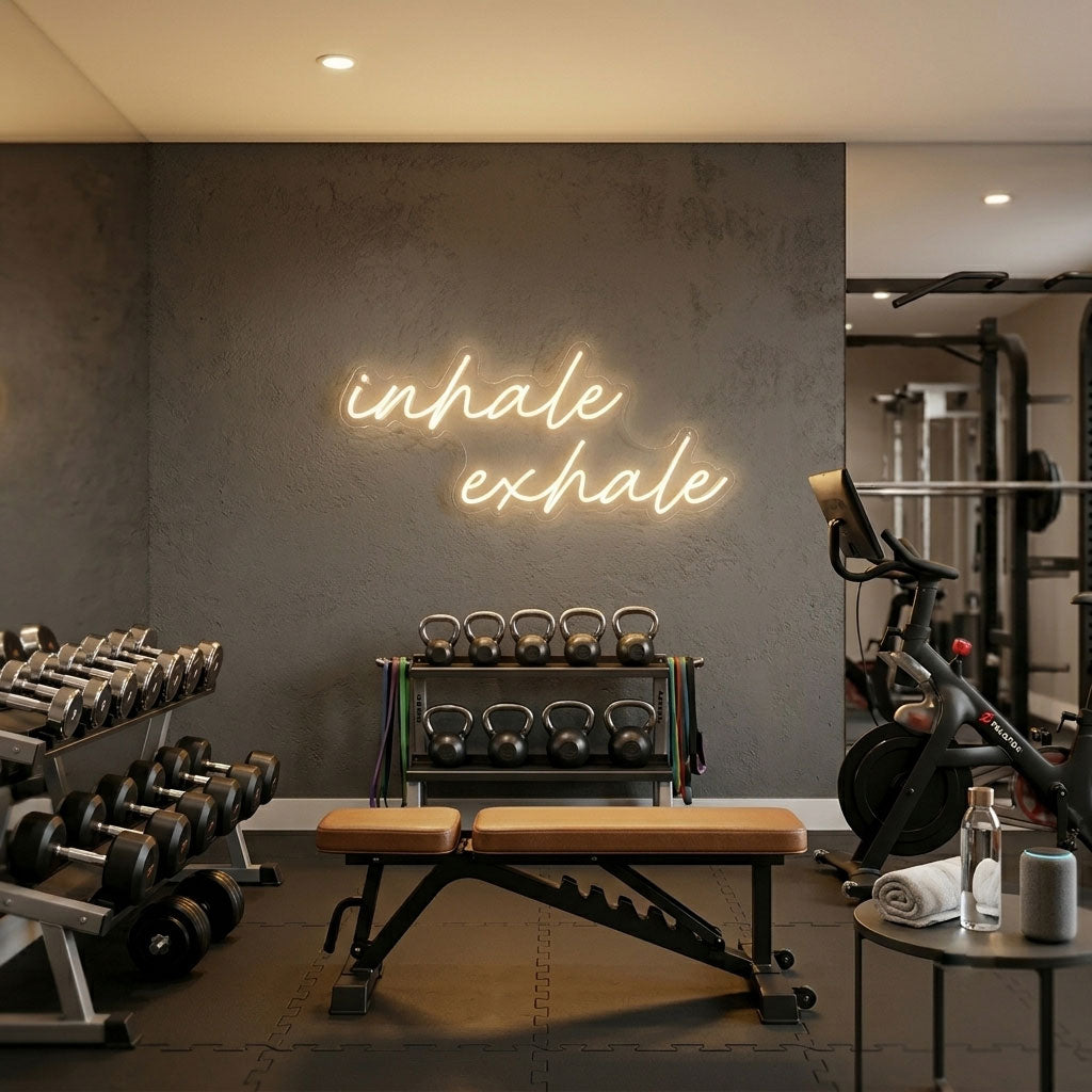 INHALE EXHALE CURSIVE — LED NEON SIGN FOR YOGA STUDIO