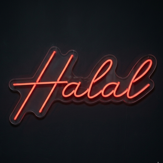 halal LED neon sign for restaurant business open sign
