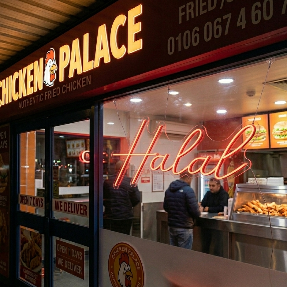 halal led neon sign open sign for restaurant fast food business