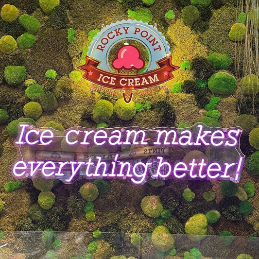 ICE CREAM NEON SIGN | CAFE & SWEET SHOP WALL DECOR Nightglow Studio