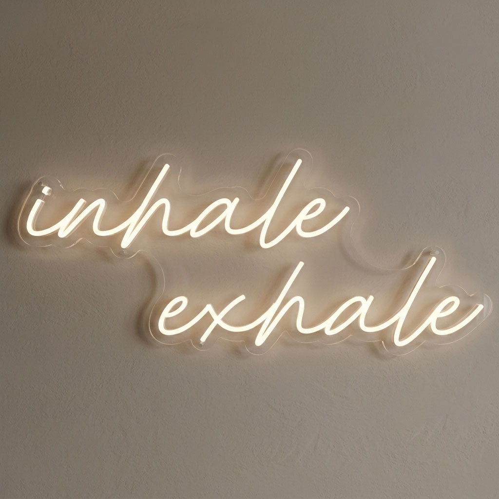 INHALE EXHALE CURSIVE — LED NEON SIGN FOR YOGA STUDIO
