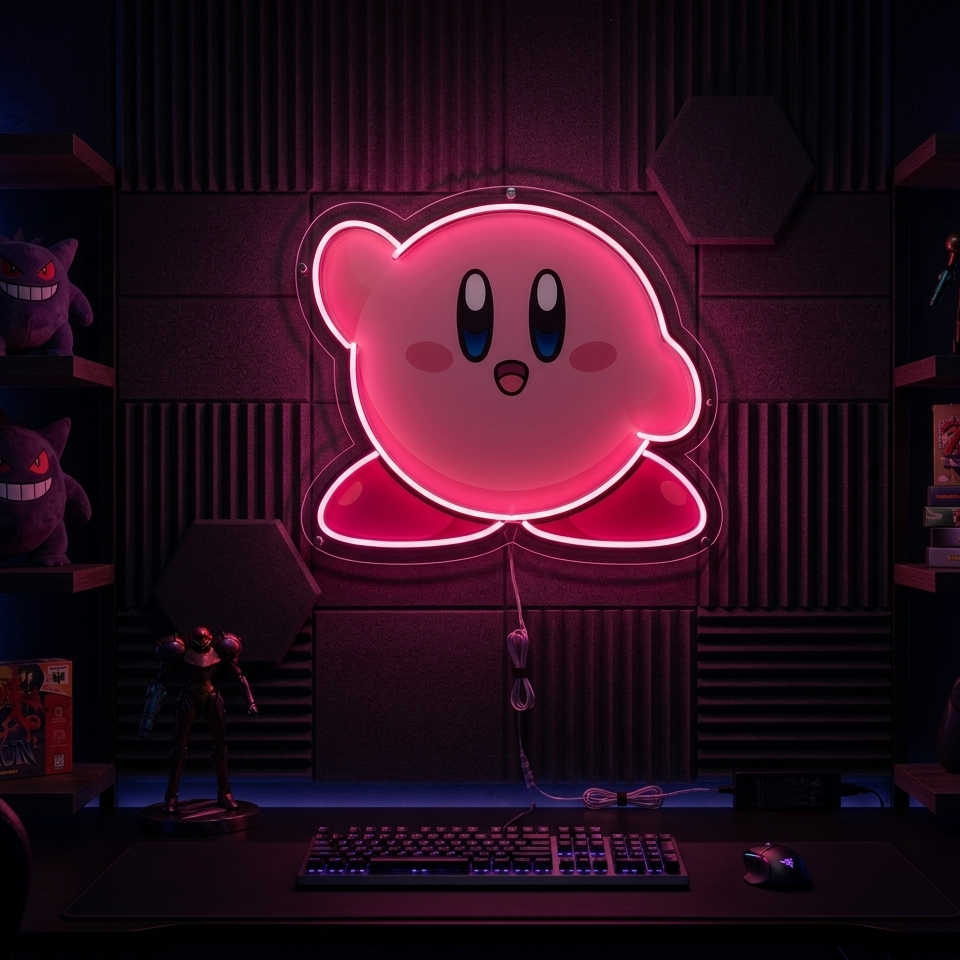 kirby pokemon neon sign kawaii anime home decor 