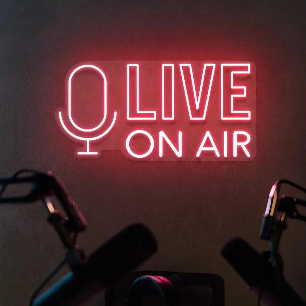 LIVE ON AIR LED NEON SIGN | RECORDING STUDIO & PODCAST LIGHT Nightglow Studio