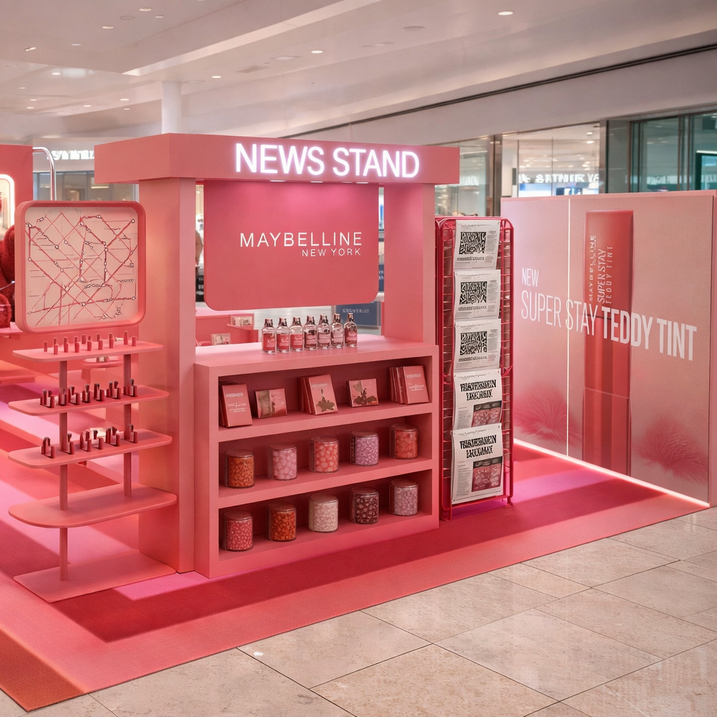 neon sign for maybelline pop up product launch 