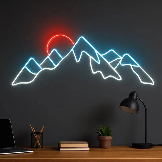 MOUNTAIN SUNSET LED NEON SIGN | MODERN NATURE WALL LIGHT Nightglow Studio