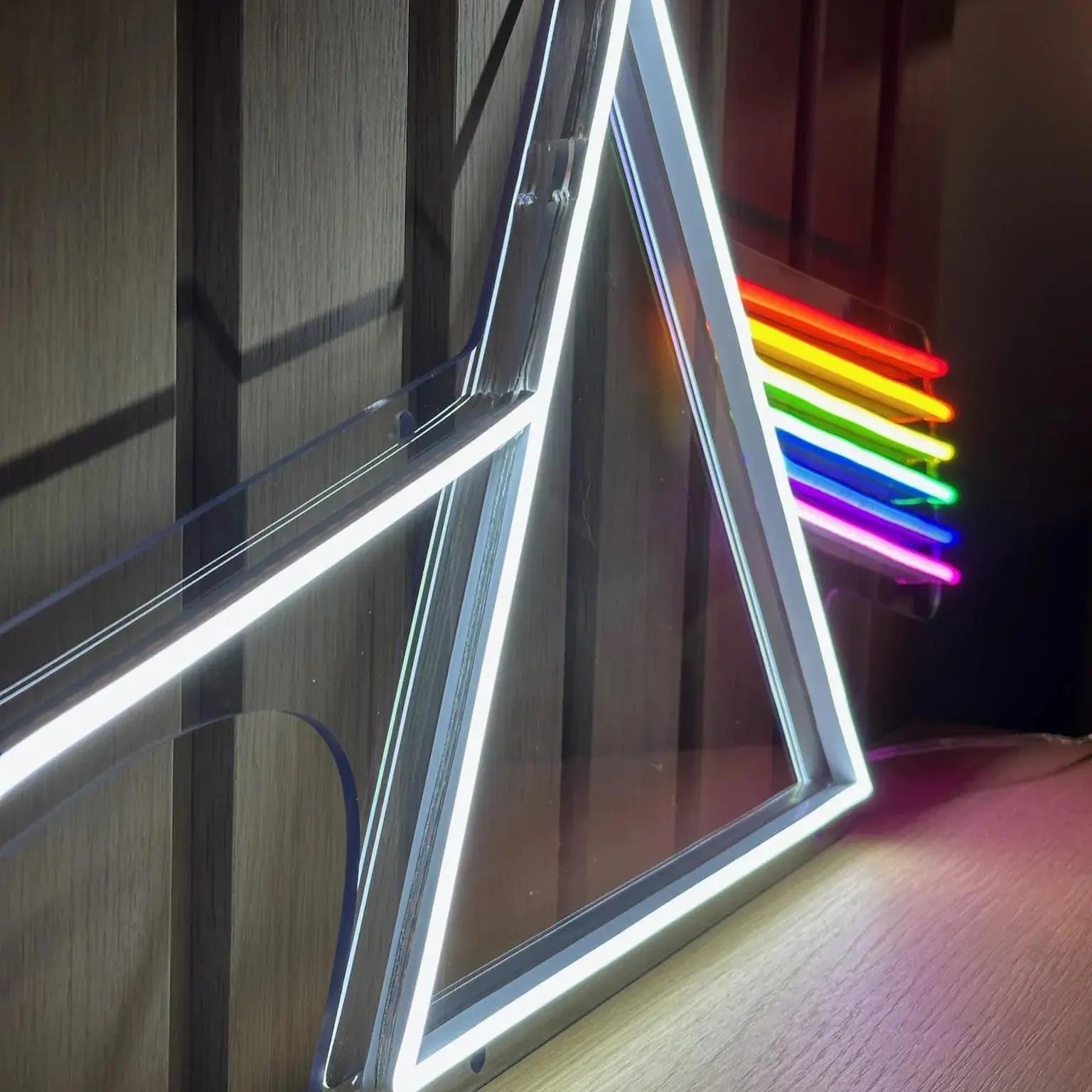 PINK FLOYD DARK SIDE PRISM NEON SIGN | LED MUSIC STUDIO WALL LIGHT Nightglow Studio