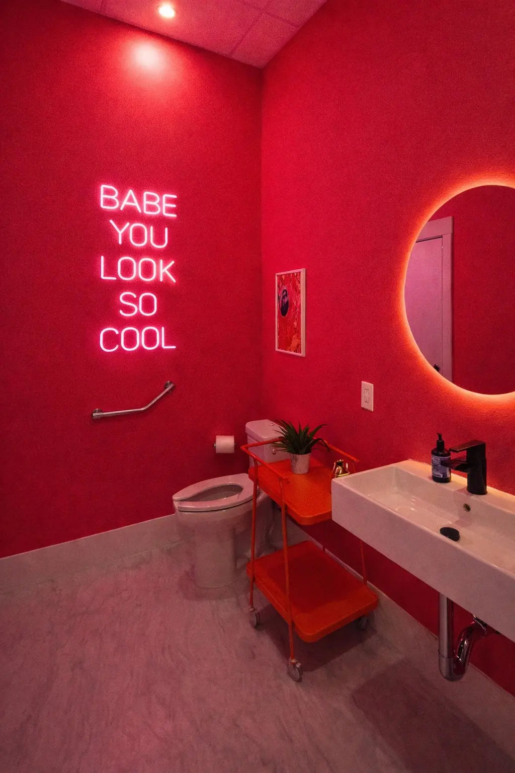 babe you look so cool pink neon sign for beauty salons