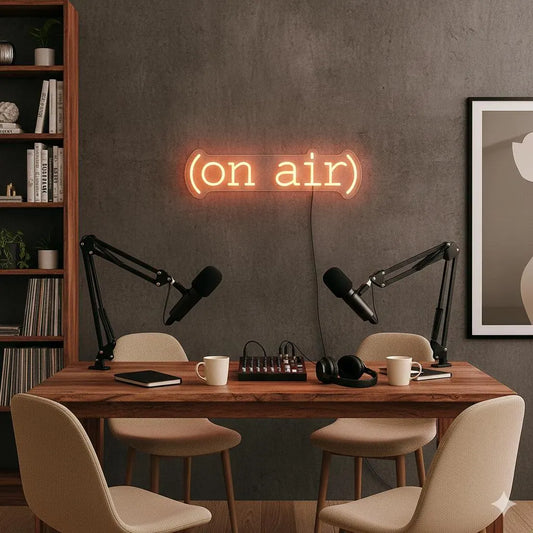 ON AIR LED NEON SIGN FOR PODCAST STUDIO | YOUTUBE AND STREAMING BACKGROUND LIGHT