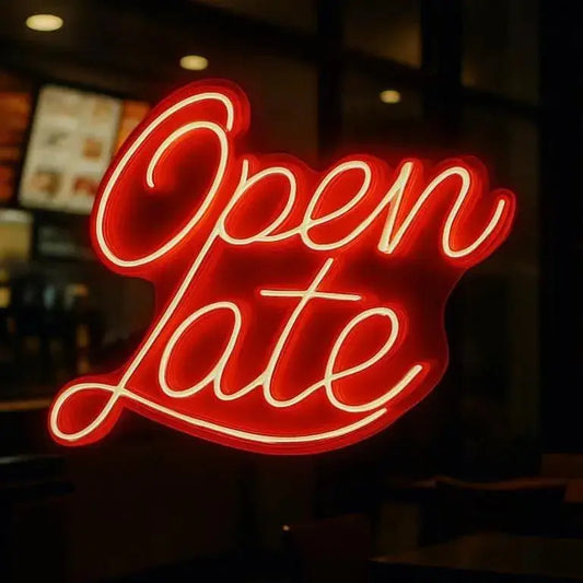 OPEN LATE SIGN — LED NEON SIGN Nightglow Studio