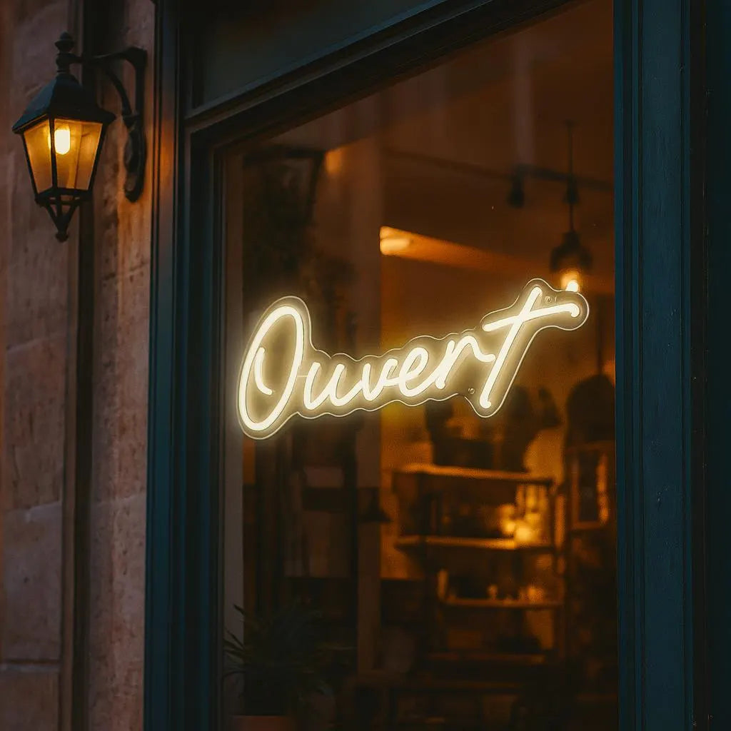 CURSIVE OUVERT SIGN — LED NEON SIGN