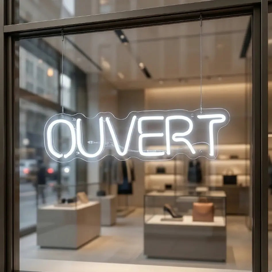 ouvert open neon sign modern for business storefront