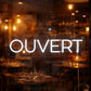 ouvert open neon sign french for business storefront