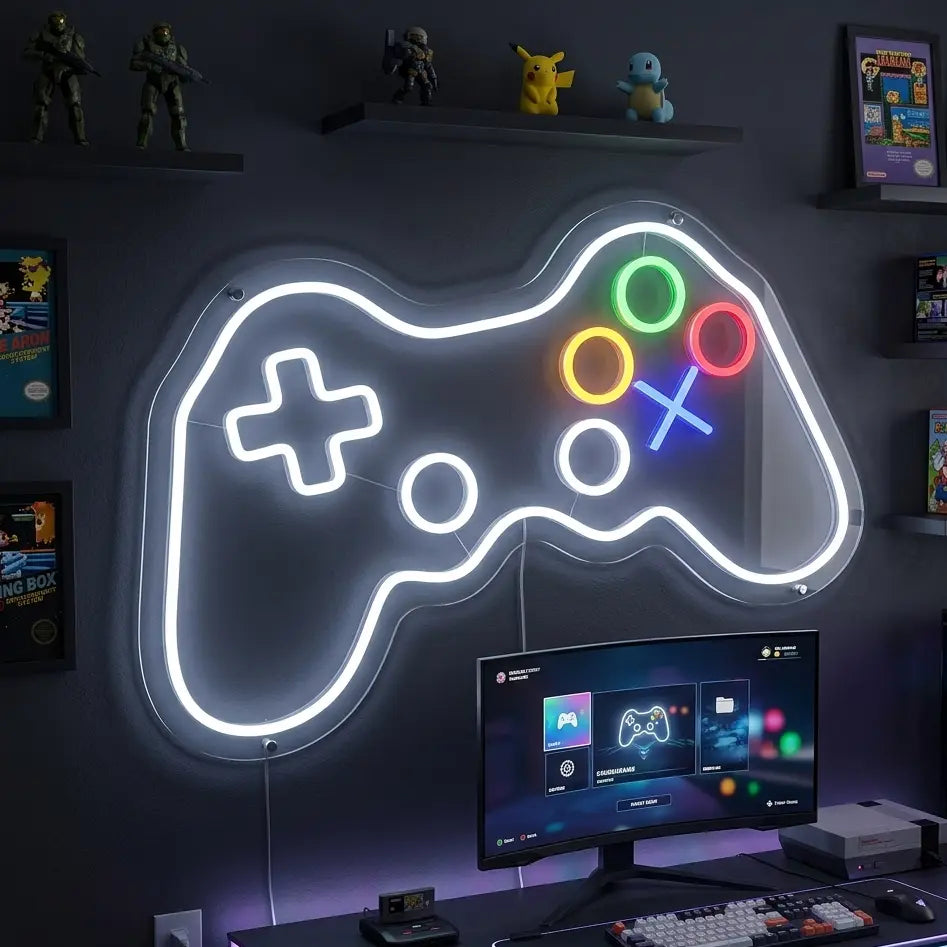 playstation controller neon sign for gamers and streamers