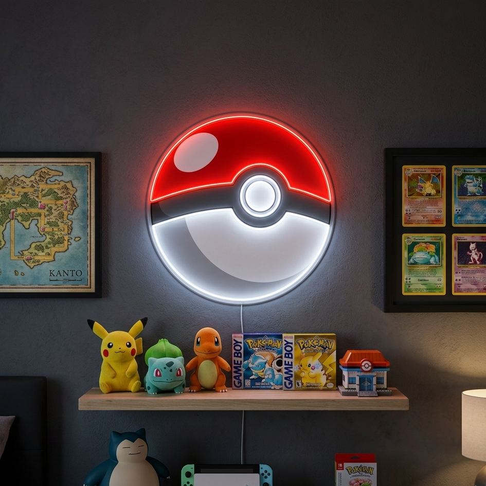 pokeball pokemon neon sign anime home decor