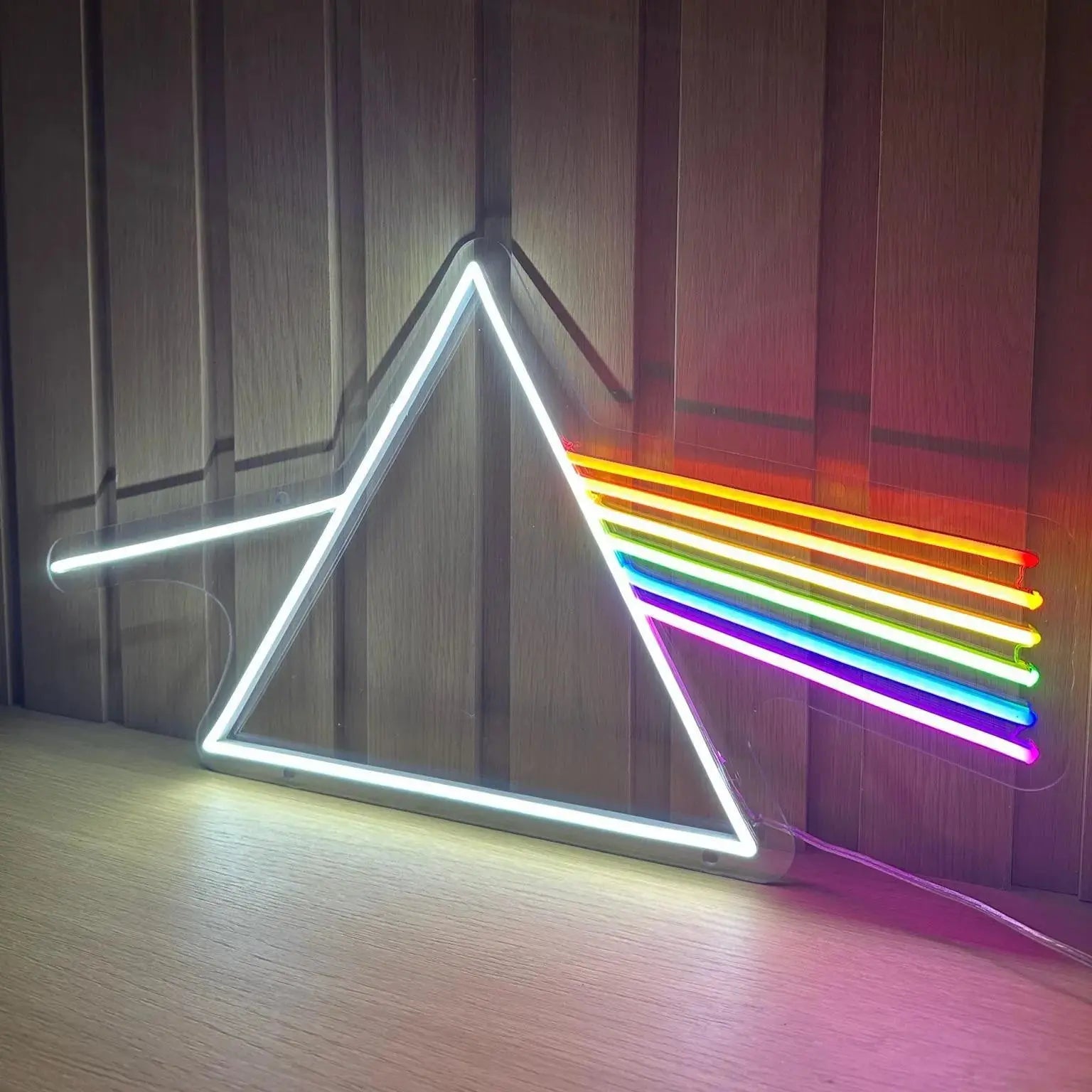 PINK FLOYD DARK SIDE PRISM NEON SIGN | LED MUSIC STUDIO WALL LIGHT Nightglow Studio