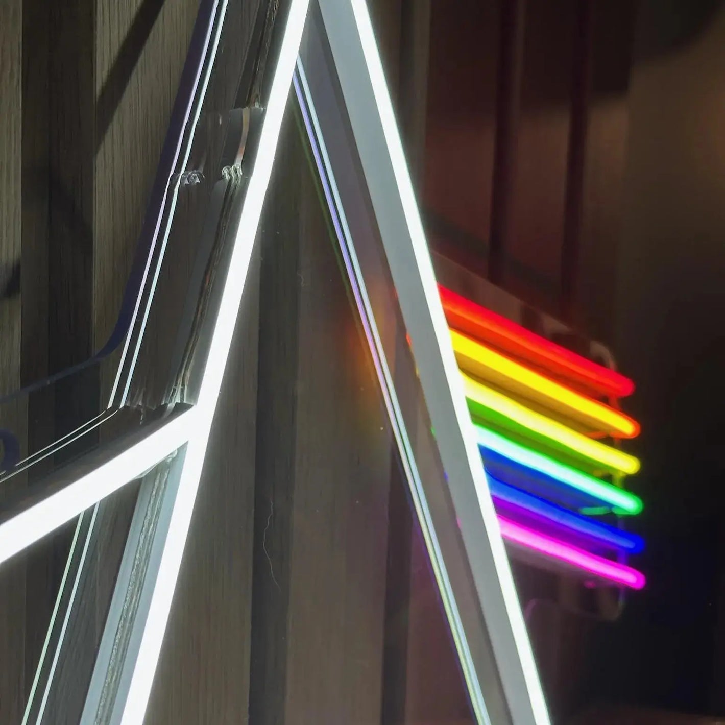 PINK FLOYD DARK SIDE PRISM NEON SIGN | LED MUSIC STUDIO WALL LIGHT Nightglow Studio