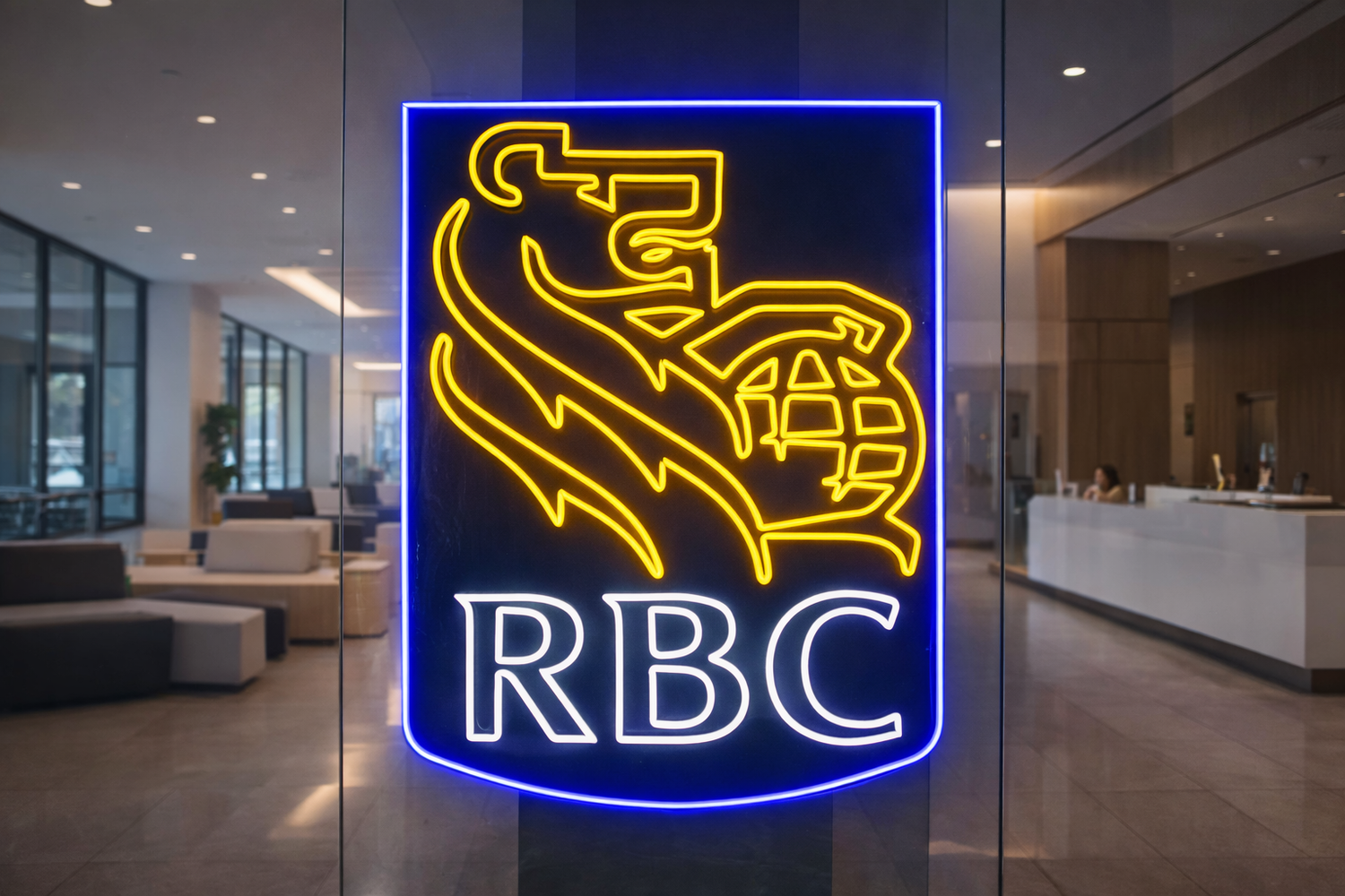 corporate office neon sign for RBC logo