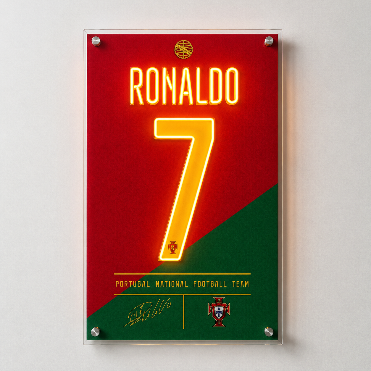 ronaldo soccer football jersey fan art neon sign ronaldo poster wall art 