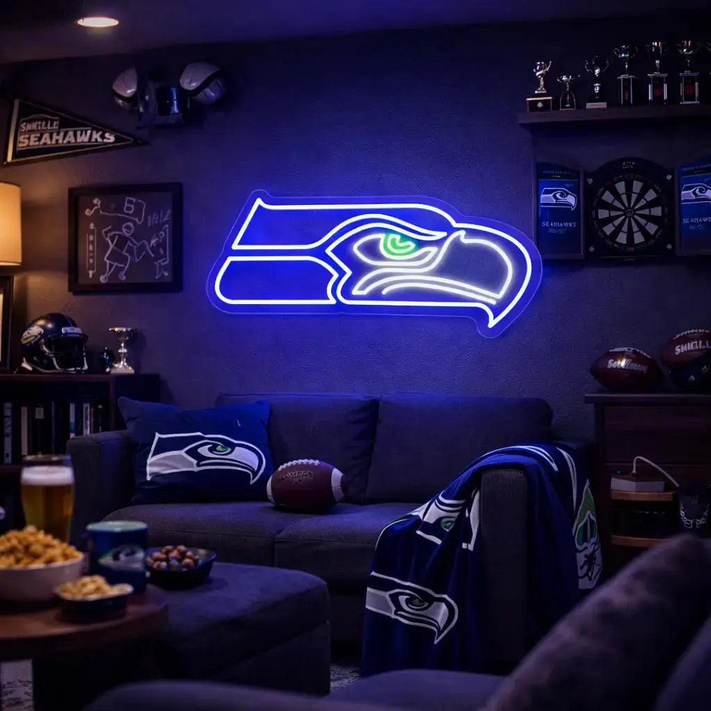 SEAHAWKS NEON SIGN | LED FOOTBALL FAN WALL LIGHT Nightglow Studio