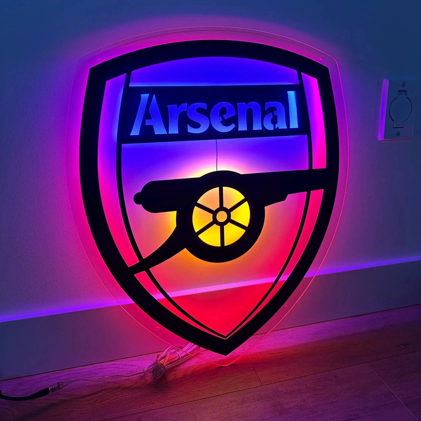 ARSENAL NEON SIGN | LED FOOTBALL CREST WALL LIGHT Nightglow Studio