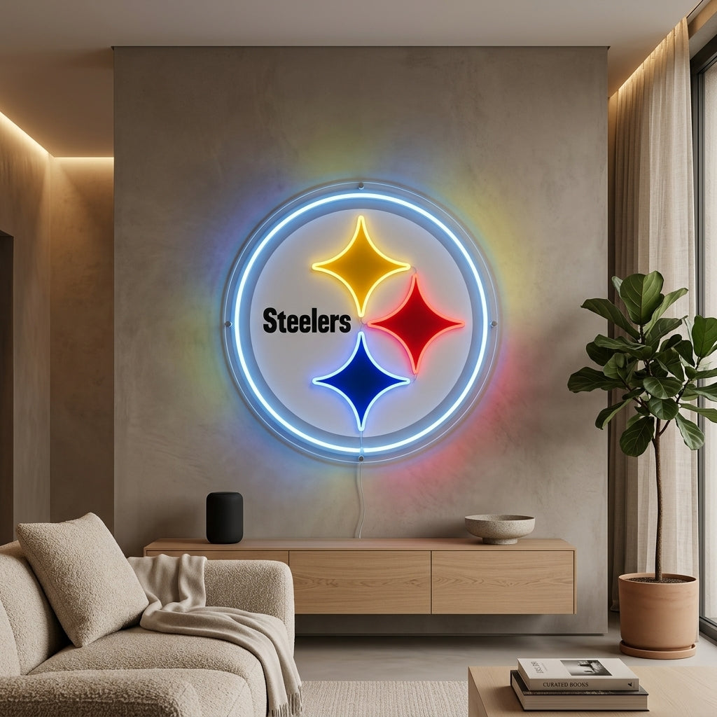 PITTSBURGH STEELERS NEON SIGN | NFL FOOTBALL WALL LIGHT Nightglow Studio