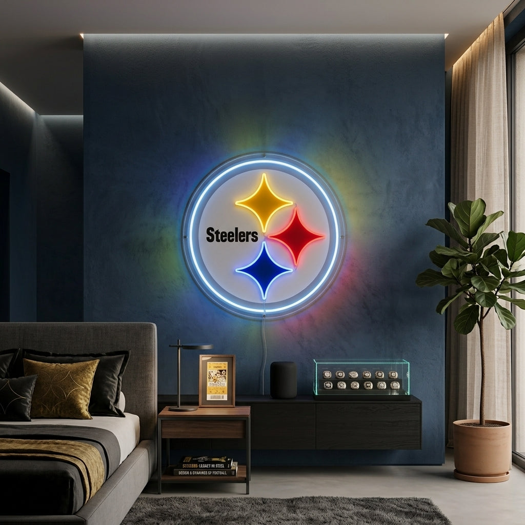 PITTSBURGH STEELERS NEON SIGN | NFL FOOTBALL WALL LIGHT Nightglow Studio