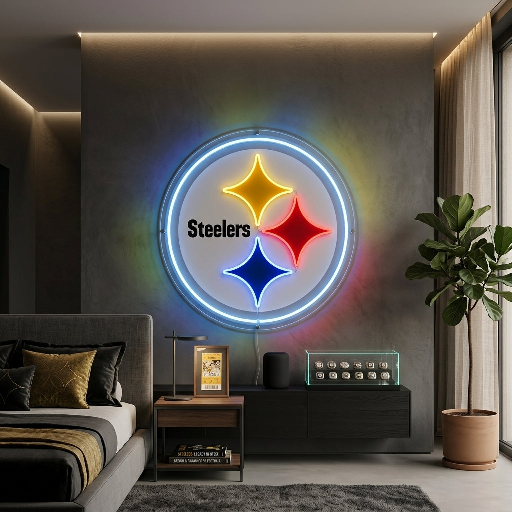 PITTSBURGH STEELERS NEON SIGN | NFL FOOTBALL WALL LIGHT Nightglow Studio
