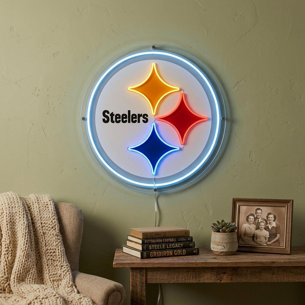 PITTSBURGH STEELERS NEON SIGN | NFL FOOTBALL WALL LIGHT Nightglow Studio