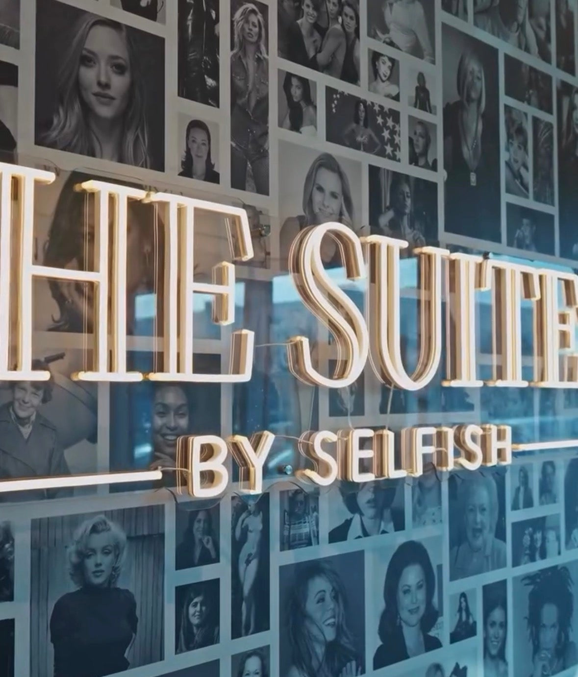 warm white custom LED neon sign on a feature wall for beauty salon