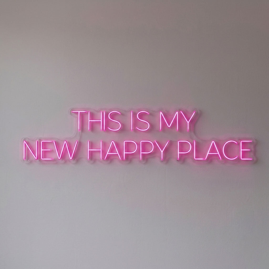 this is my new happy palce pink neon sign for beauty salon business
