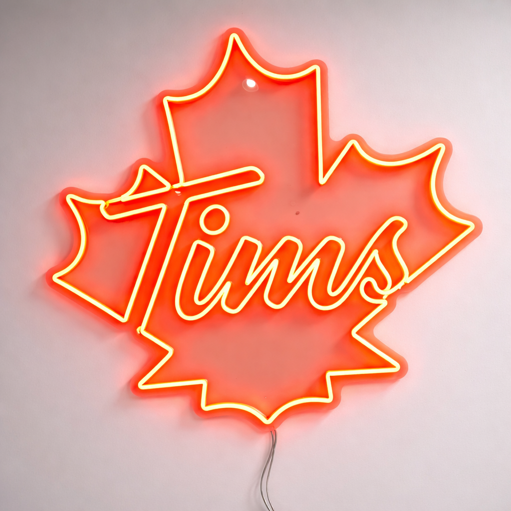 tim hortons logo business neon sign coffee shop
