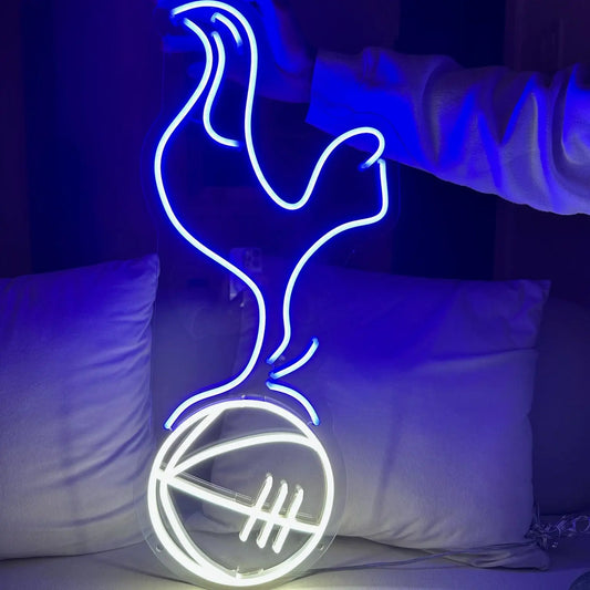 tottenham spur football team logo neon sign soccer team fan art