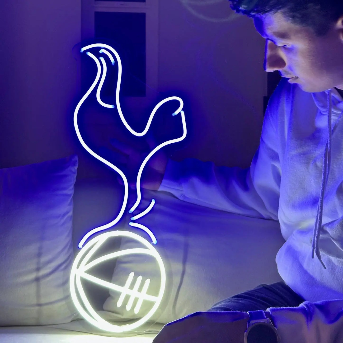 tottenham spur football team logo neon sign soccer team fan art