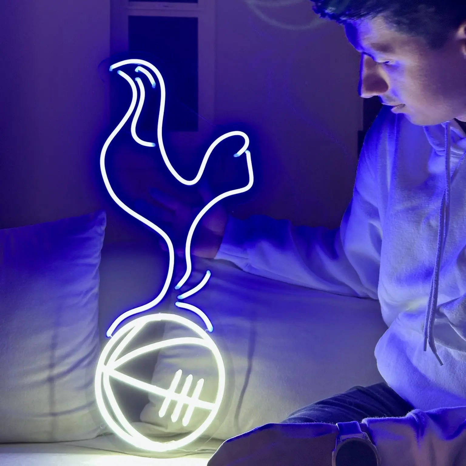 tottenham spur football team logo neon sign soccer team fan art