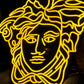 Versace medusa head logo LED neon sign yellow
