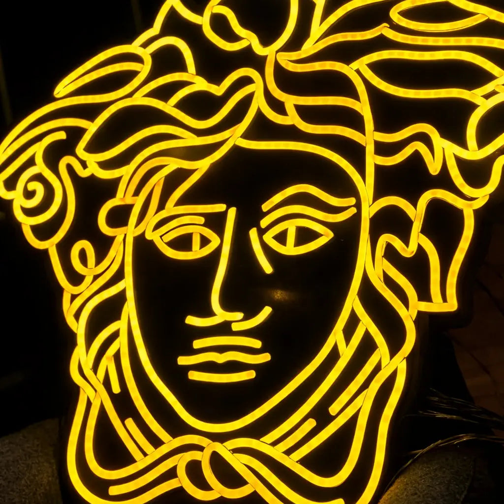 Versace medusa head logo LED neon sign yellow