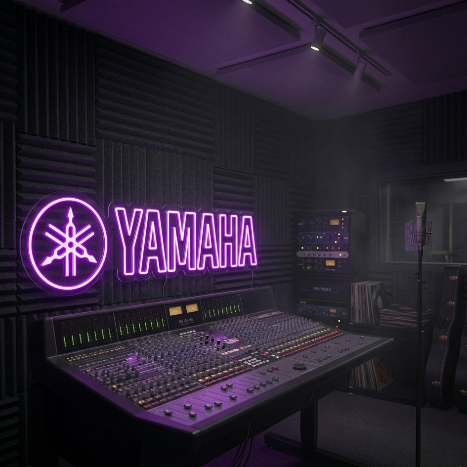 neon sign for music recording studio for bands and artists