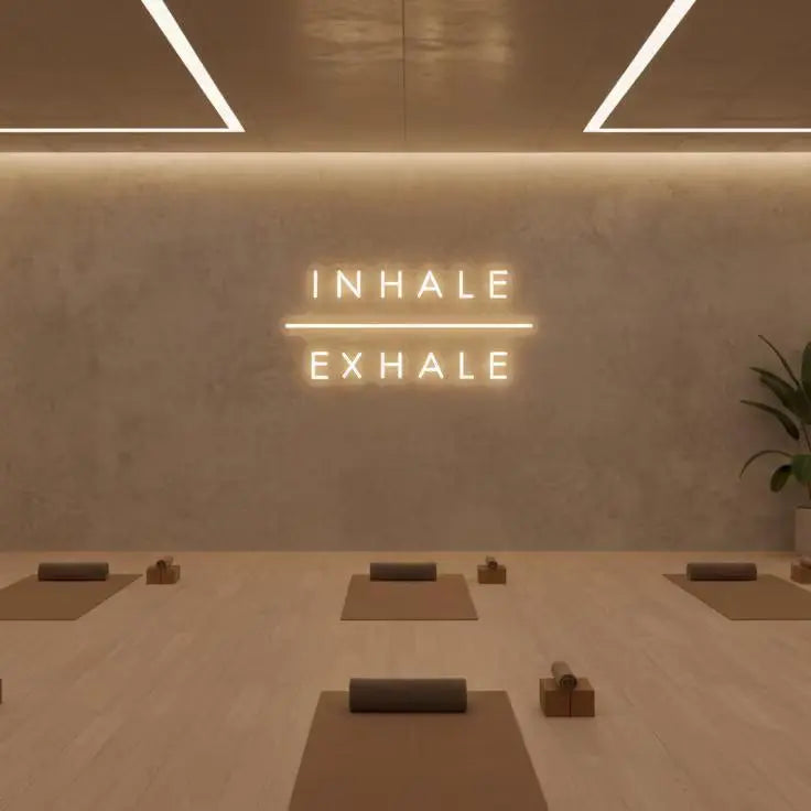 INHALE EXHALE — LED NEON SIGN FOR YOGA STUDIO Nightglow Studio