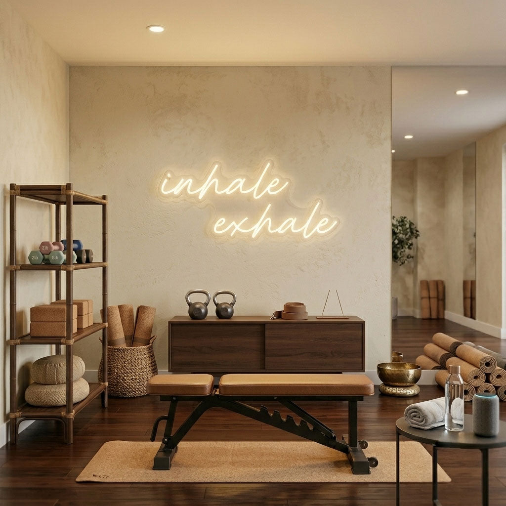 INHALE EXHALE CURSIVE — LED NEON SIGN FOR YOGA STUDIO